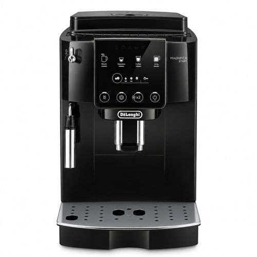 Machine à café automatique De'Longhi Magnifica Start FEB2221.B noire, vue de face sur fond blanc