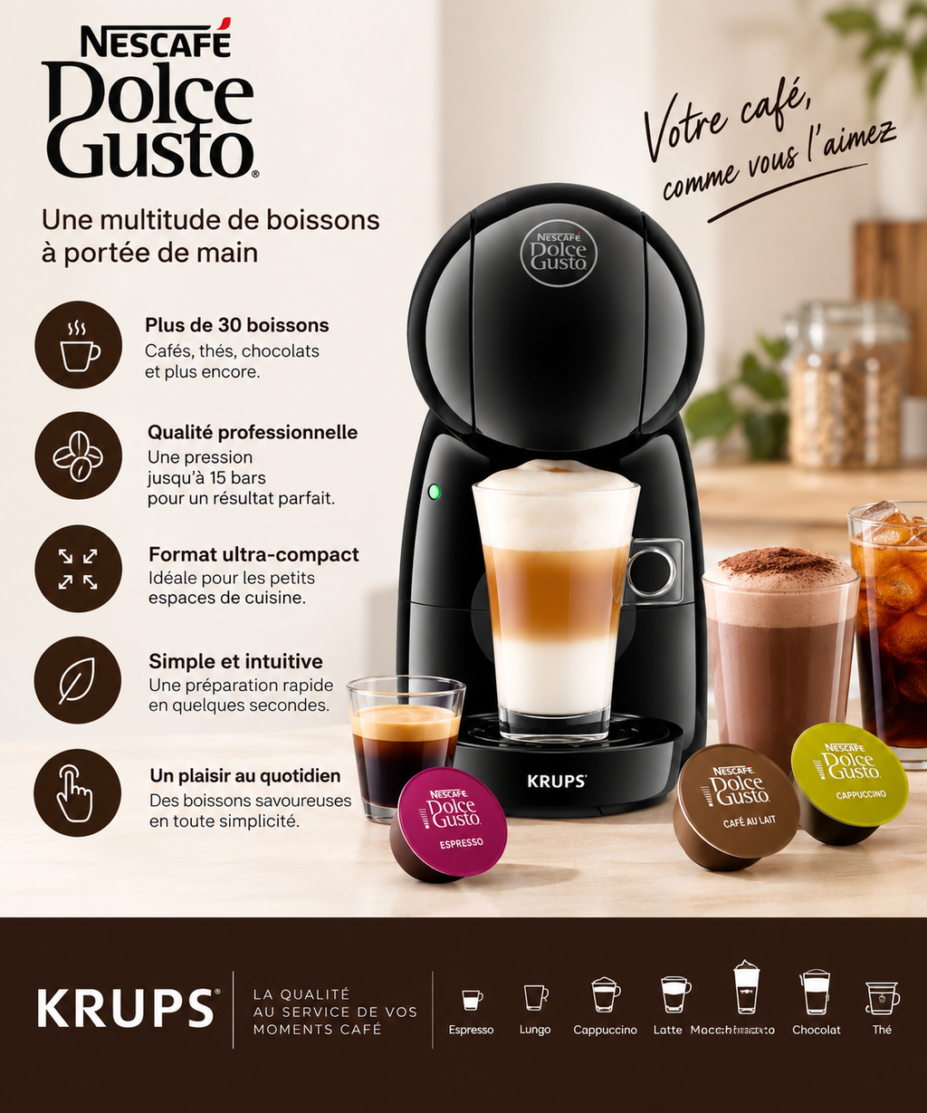 NESCAFÉ Dolce Gusto Piccolo XS – Noire/Grise