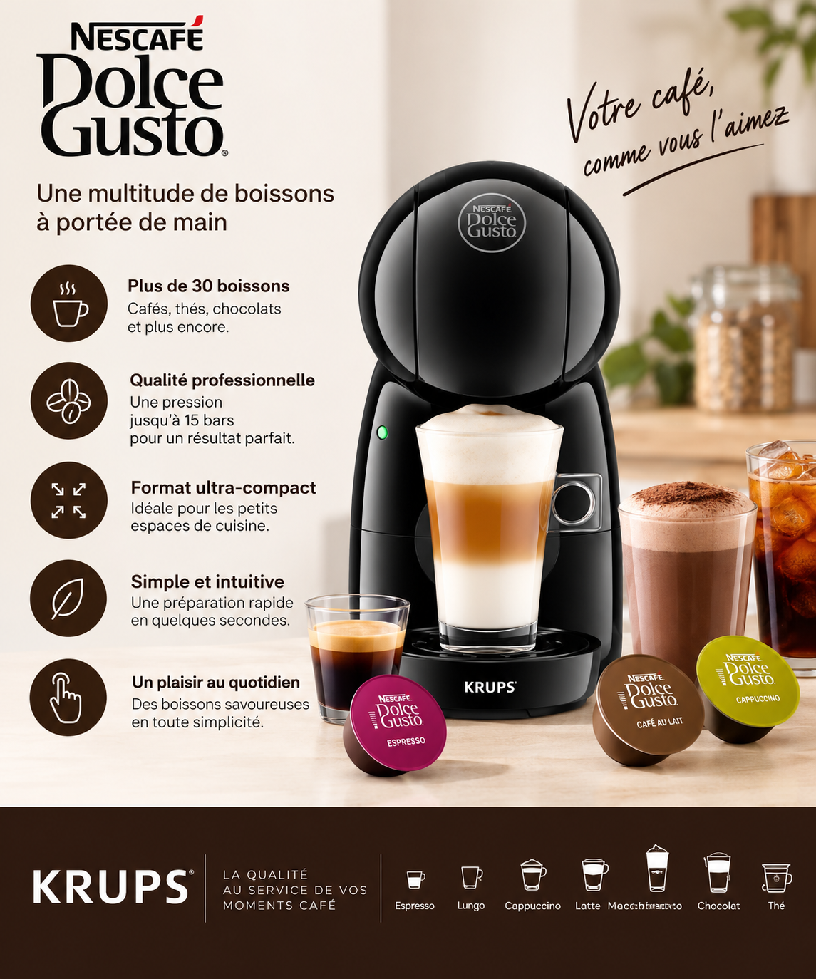 NESCAFÉ Dolce Gusto Piccolo XS – Noire/Grise