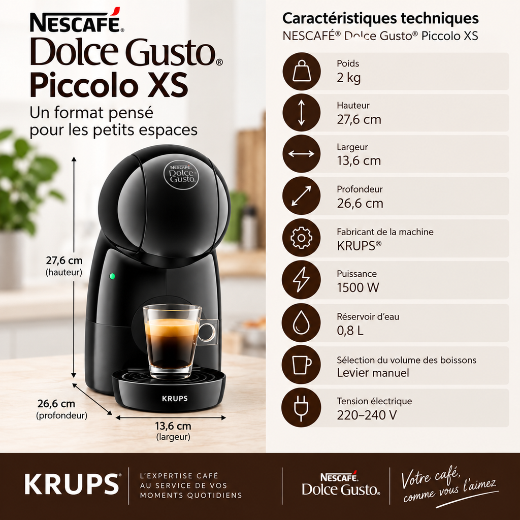 NESCAFÉ Dolce Gusto Piccolo XS – Noire/Grise