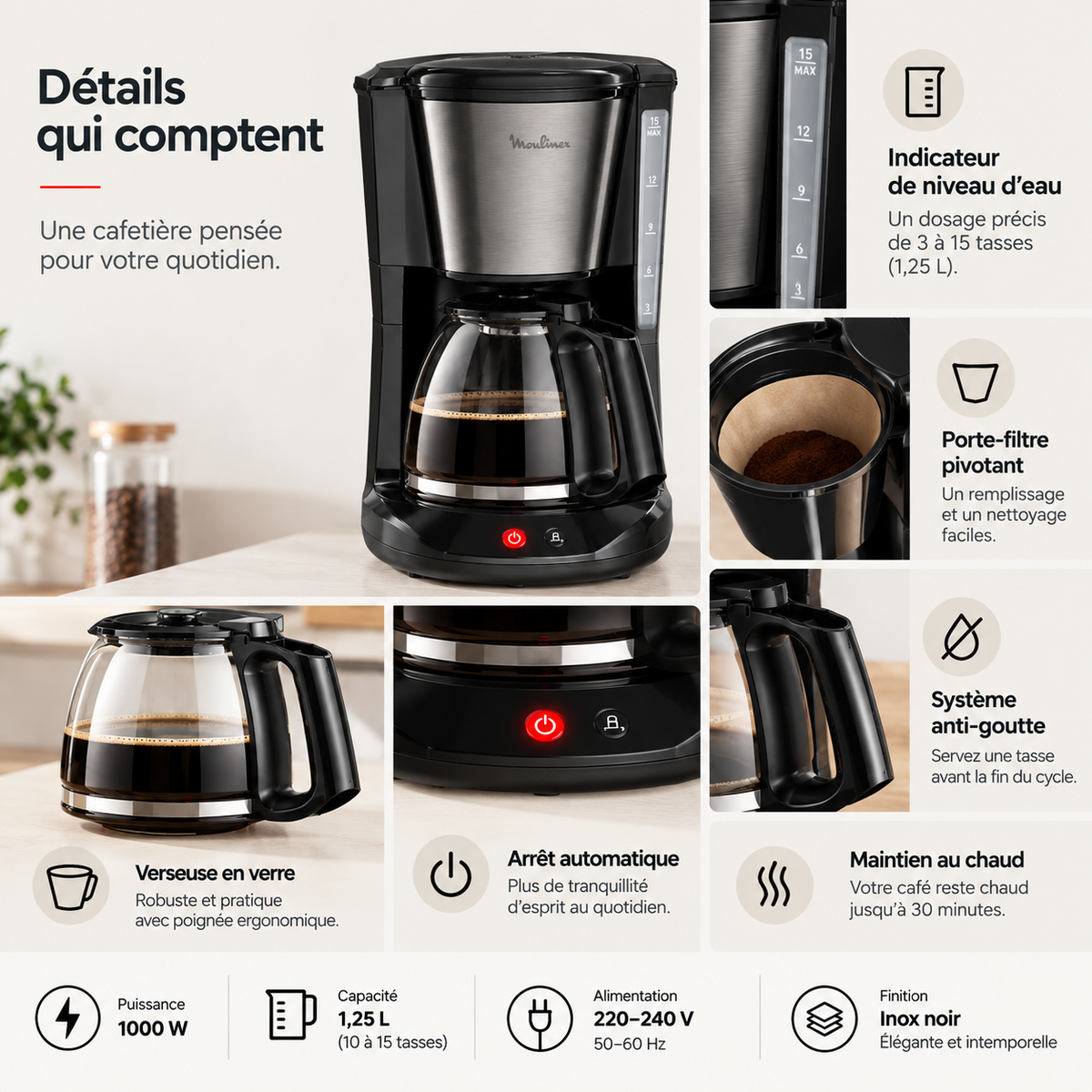 Moulinex Subito Noir – Cafetière filtre