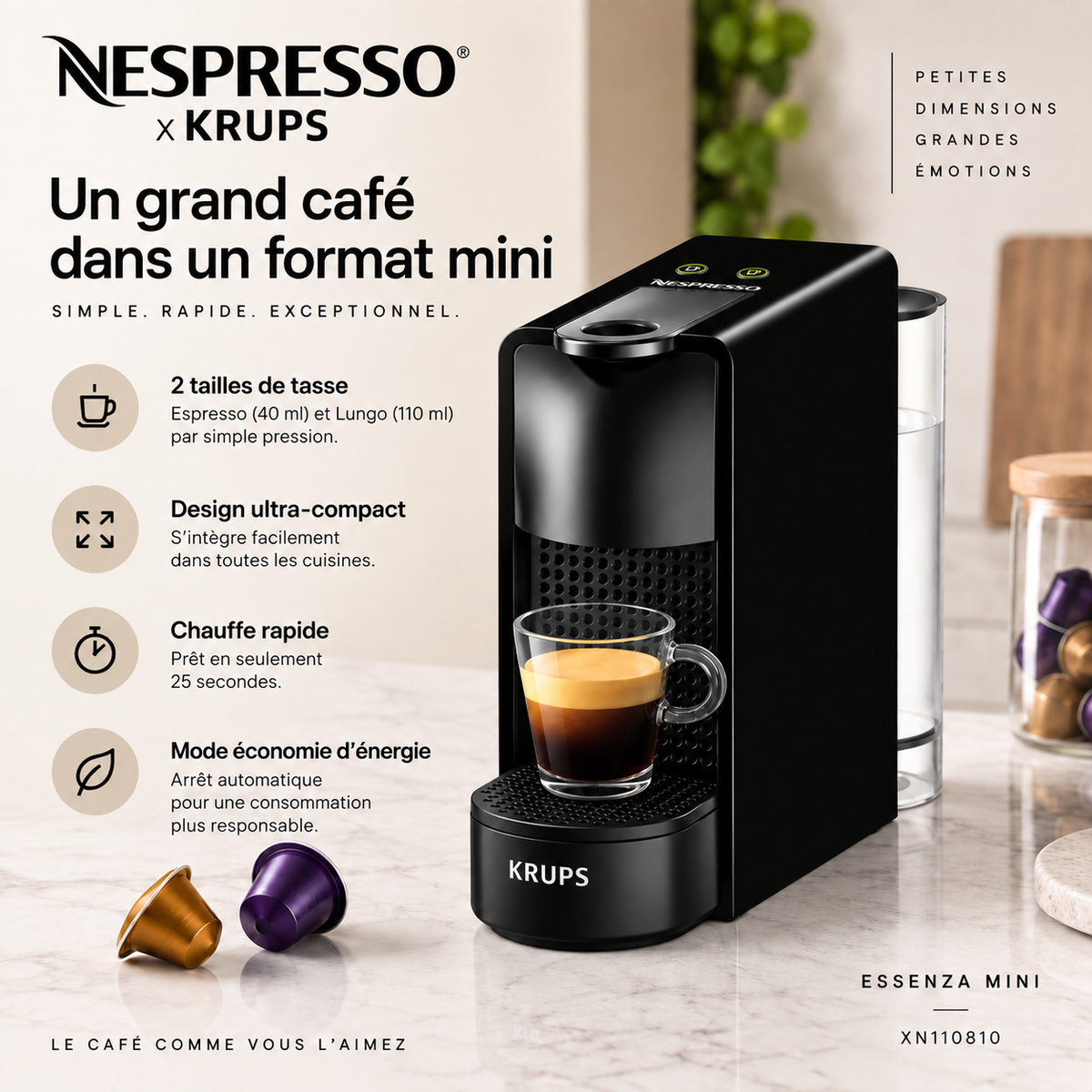 Nespresso Essenza Mini noire par Krups – guide des principaux avantages
